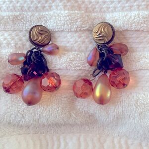 ❤️Free w/ bundle purchase ❤️ Vintage orange and copper clip on drop earrings